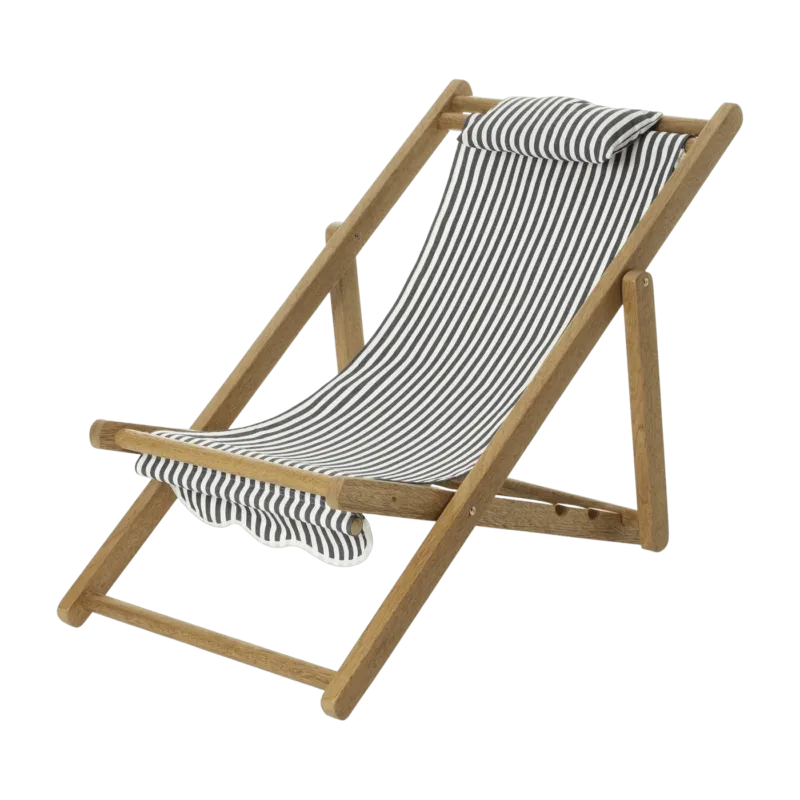 Chilienne pour enfants bleue à fines rayures blanches Mini Sling Chair - Business & Pleasure - The Cool Republic