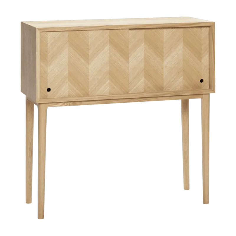 Console motif chevron en bois de chêne clair - Hübsch - The Cool Republic