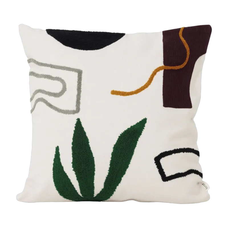 Coussin Cacti en coton blanc Mirage - Ferm Living - The Cool Republic