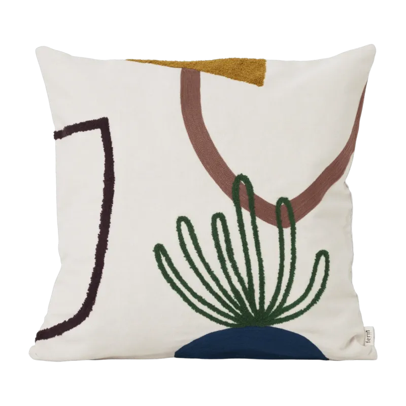Coussin carré en coton blanc island Mirage - Ferm Living - The Cool Republic
