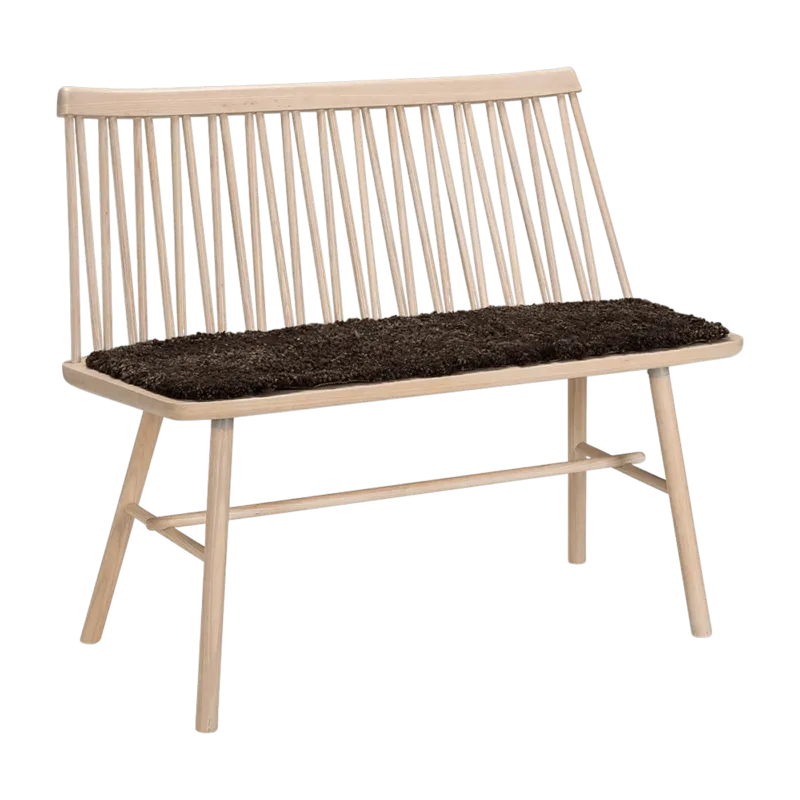 Coussin d'assise pour banc en peau de mouton graphite ZigZag - Hans K - The Cool Republic
