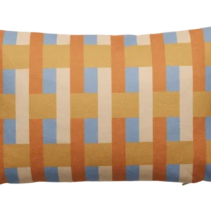 Coussin rectangulaire à rayures en tissu bleu et orange 30x45cm Striped - Fest Amsterdam - The Cool Republic