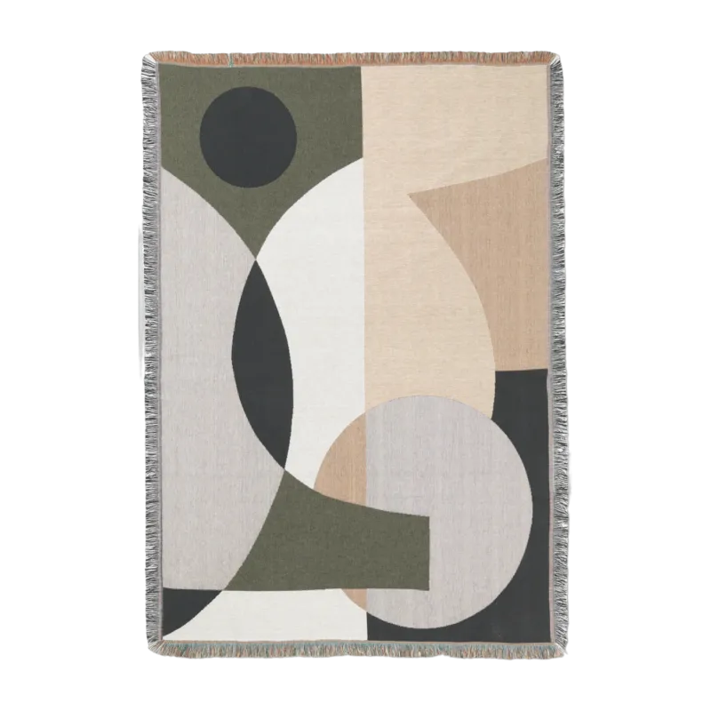 Couverture tapisserie graphique coton 120 x 170 cm Entire - Ferm Living - The Cool Republic