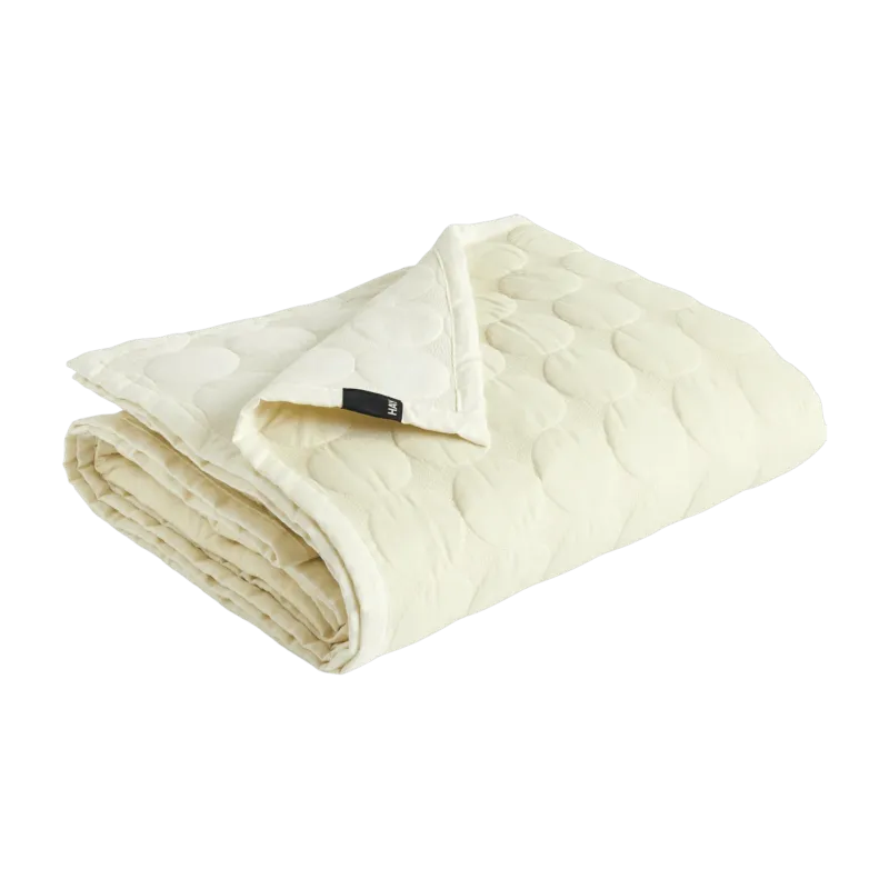 Couvre-lit en coton ivoire 235 x 245 cm Mega Dot - Hay - The Cool Republic