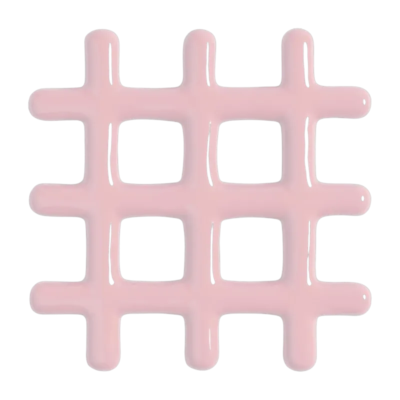 Dessous de plat en céramique rose 19 cm Grille - &Klevering - The Cool Republic