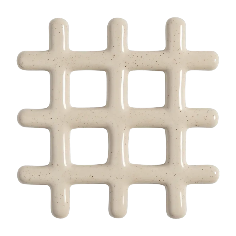 Dessous de plat en céramique tacheté beige 19 cm Grille - &Klevering - The Cool Republic