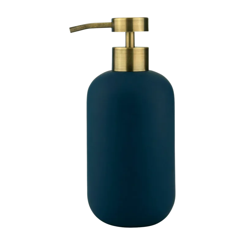 Distributeur de savon en céramique bleu nuit H18 Lotus - Mette Ditmer - The Cool Republic