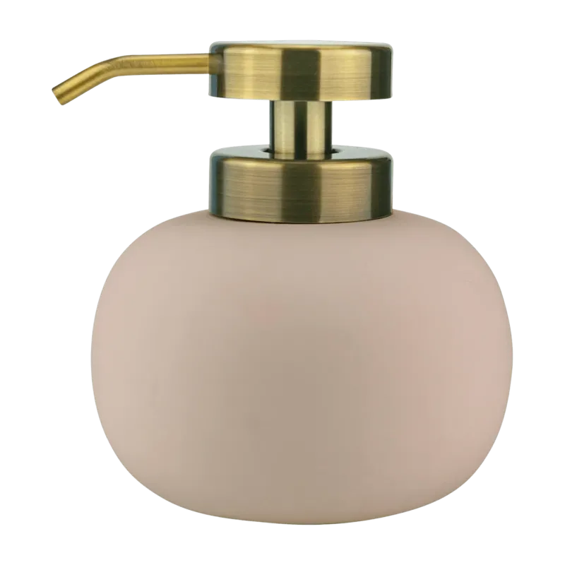 Distributeur de savon en céramique rose poudré H13 cm Lotus - Mette Ditmer - The Cool Republic