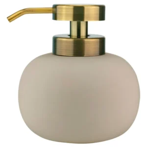 Distributeur de savon en céramique sable H13 cm Lotus - Mette Ditmer - The Cool Republic