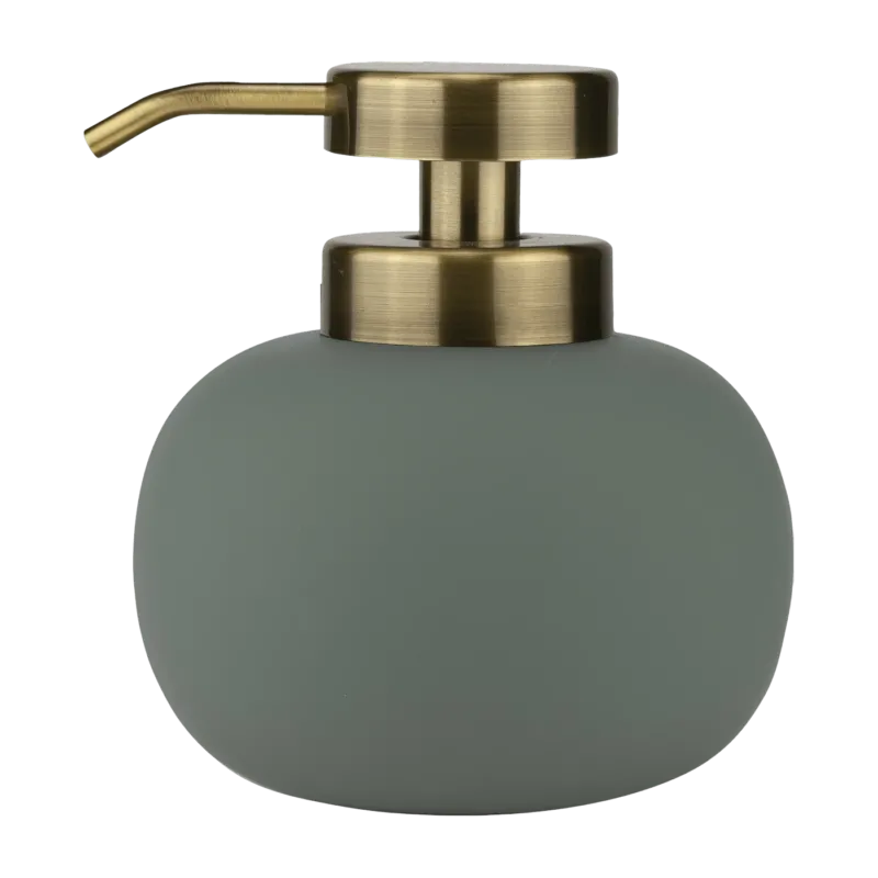 Distributeur de savon en céramique vert givré H13 cm Lotus - Mette Ditmer - The Cool Republic