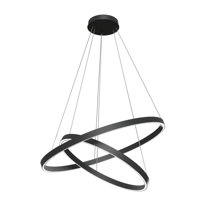 Double suspension en aluminium noir Rim - Maytoni - The Cool Republic