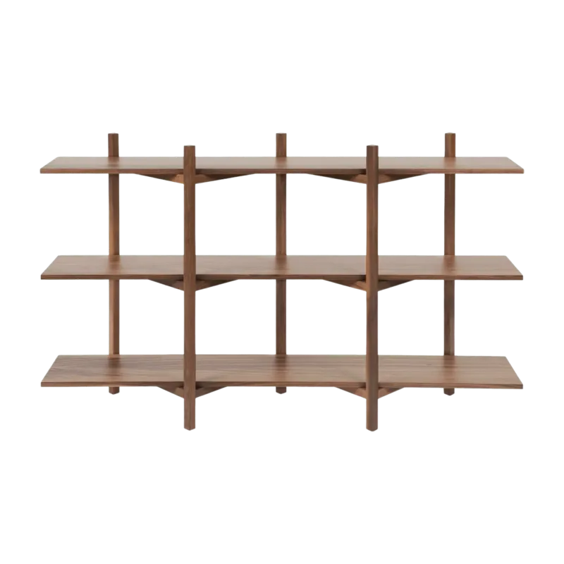 Etagère à 3 rayonnages en noyer Zig Zag - Hem - The Cool Republic