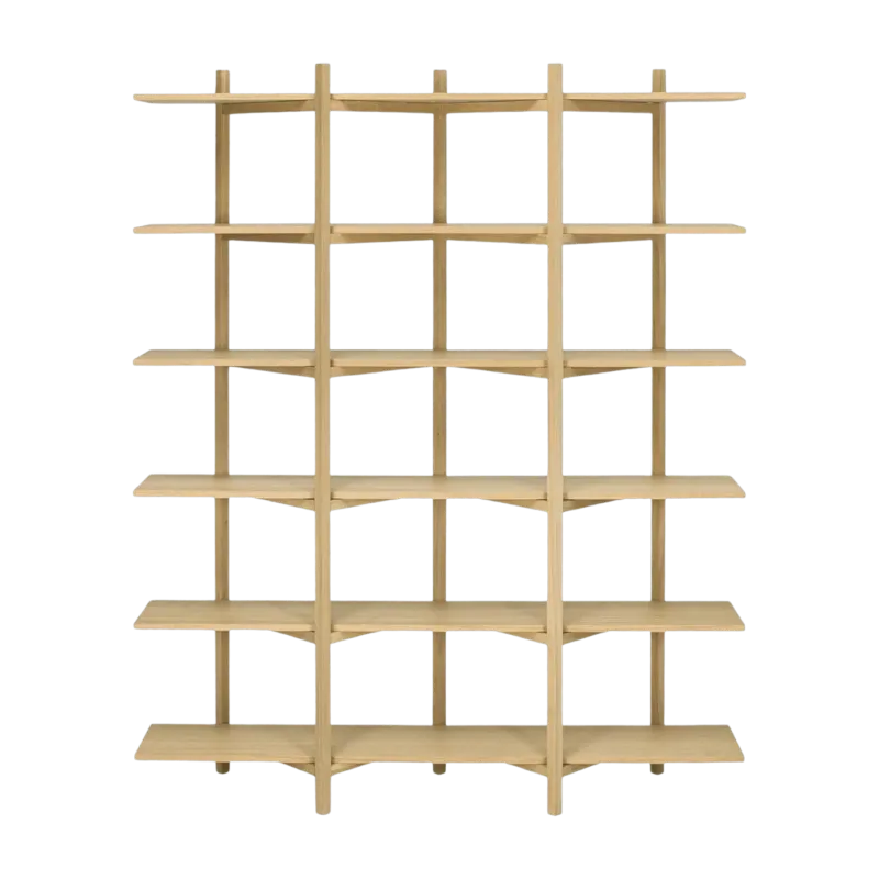 Etagère à 6 rayonnages en chêne Zig Zag - Hem - The Cool Republic