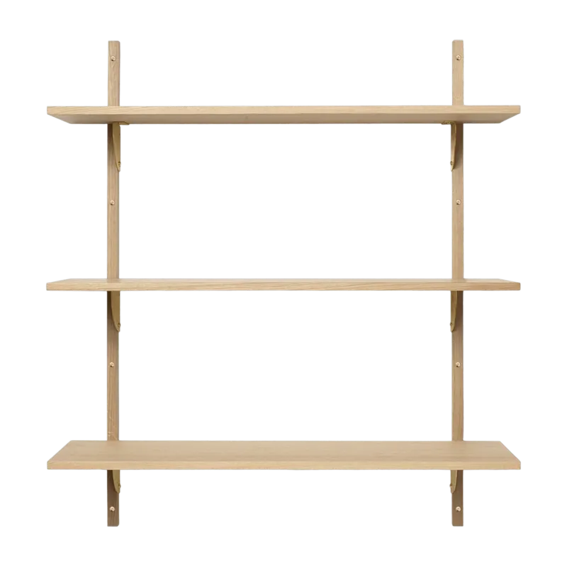 Étagère en chêne naturel et laiton 87x26,1x102cm Sector - Ferm Living - The Cool Republic