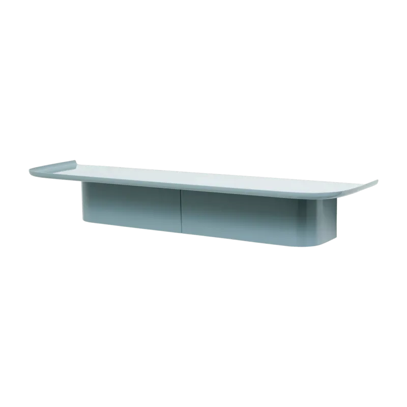 Étagère murale en aluminium bleu océan L Korpus - HAY - The Cool Republic