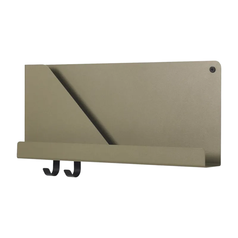 Étagère vert olive en métal 51 cm Folded - Muuto - The Cool Republic