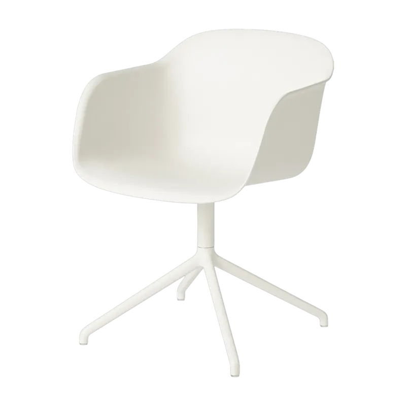 Fauteuil blanc piétement pivot Fiber - Muuto - The Cool Republic