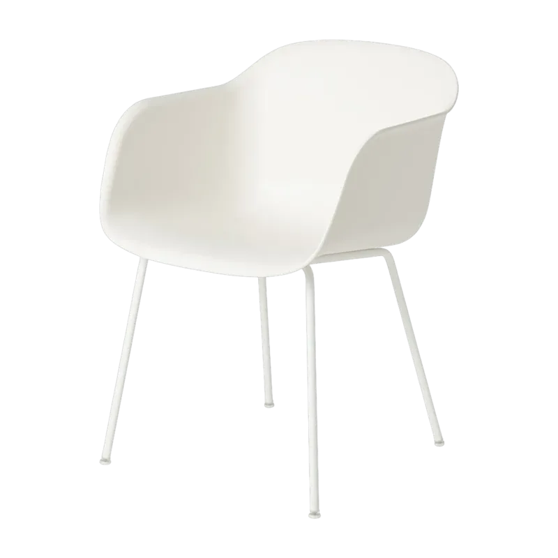 Fauteuil blanc piétement tubes Fiber - Muuto - The Cool Republic