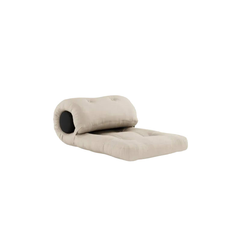 Fauteuil convertible beige avec coussin gris foncé 70x120x40cm Wrap - Karup Design - The Cool Republic