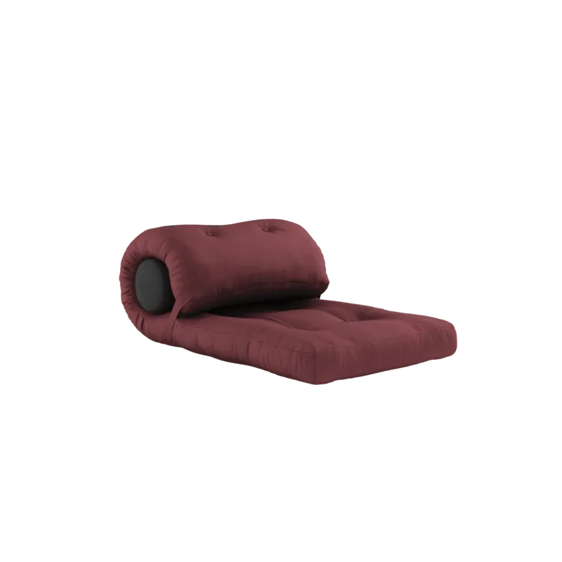 Fauteuil convertible bordeaux avec coussin gris foncé 70x120x40cm Wrap - Karup Design - The Cool Republic