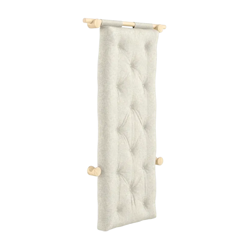 Fauteuil convertible en bois de pin 75x200cm avec matelas beige soft chalk Hooked raw - Karup Design - The Cool Republic
