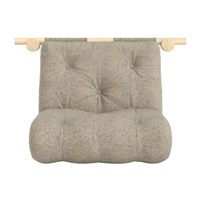 Fauteuil convertible en bois de pin 75x200cm avec matelas beige warm Hooked raw - Karup Design - The Cool Republic