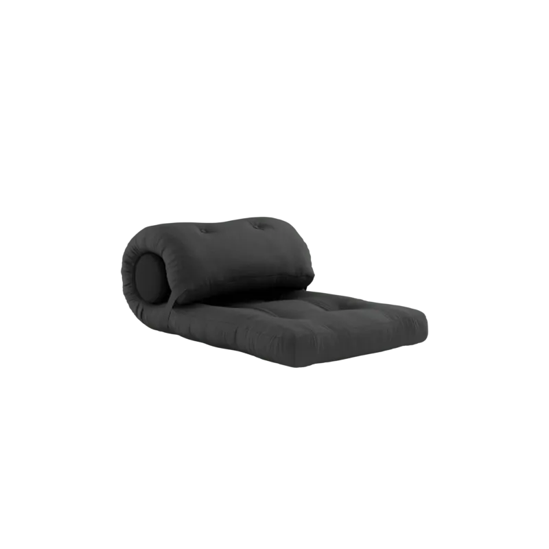 Fauteuil convertible gris foncé avec coussin gris foncé 70x120x40cm Wrap - Karup Design - The Cool Republic