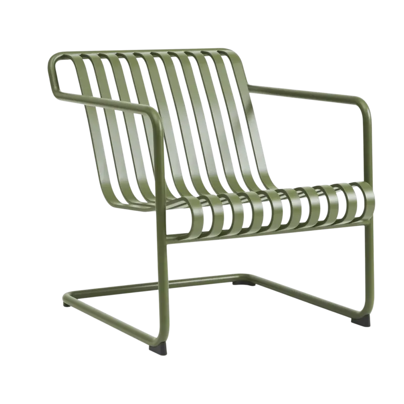 Fauteuil de jardin avec accoudoirs en acier vert olive Palissade - HAY - The Cool Republic