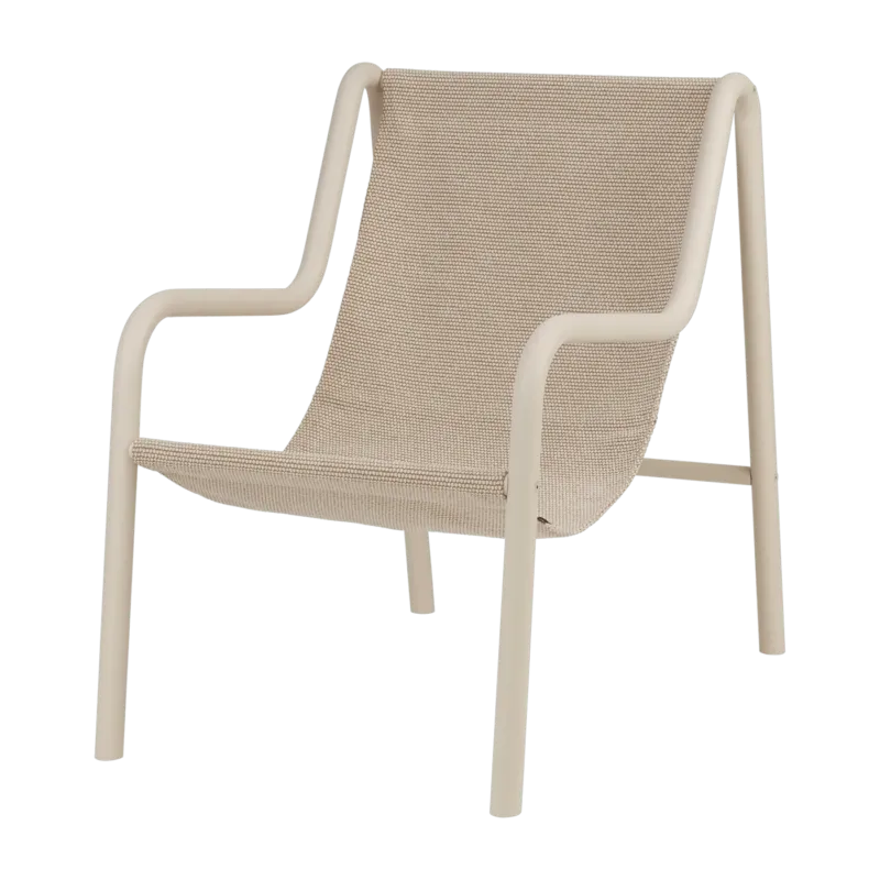 Fauteuil de jardin en acier beige et tissu oléfine Nokk - noo.ma - The Cool Republic