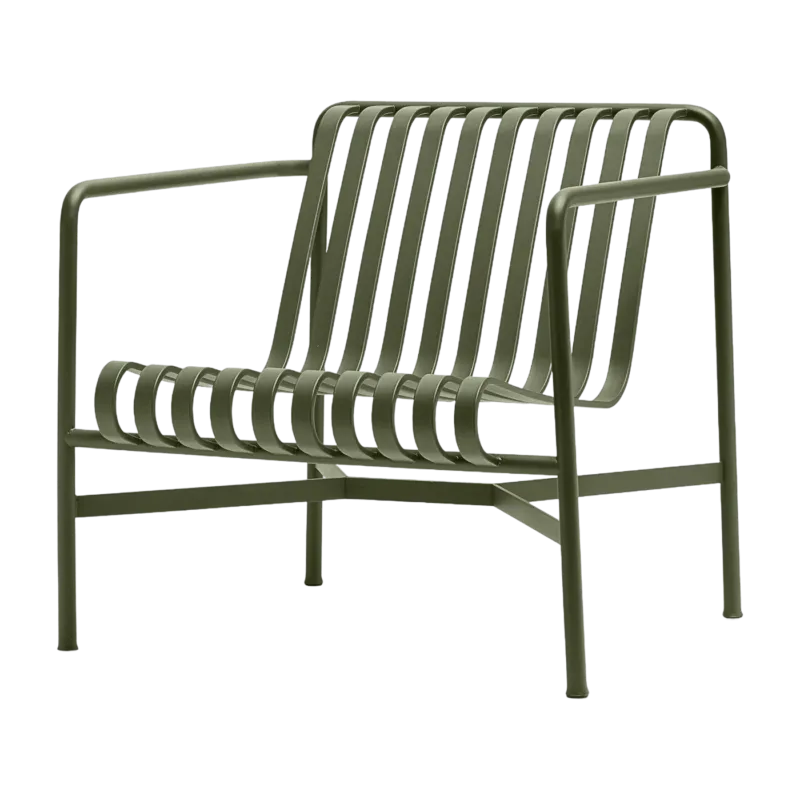 Fauteuil de jardin lounge en métal olive Palissade - HAY - The Cool Republic