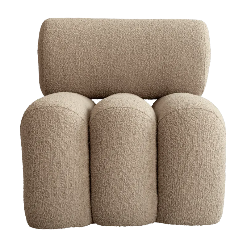 Fauteuil design en tissu bouclé beige Foku - 101 COPENHAGEN - The Cool Republic