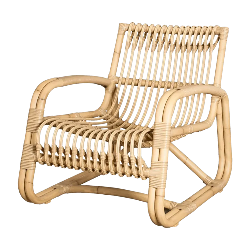 Fauteuil en aluminium et cannage naturel Curve - Cane-Line - The Cool Republic