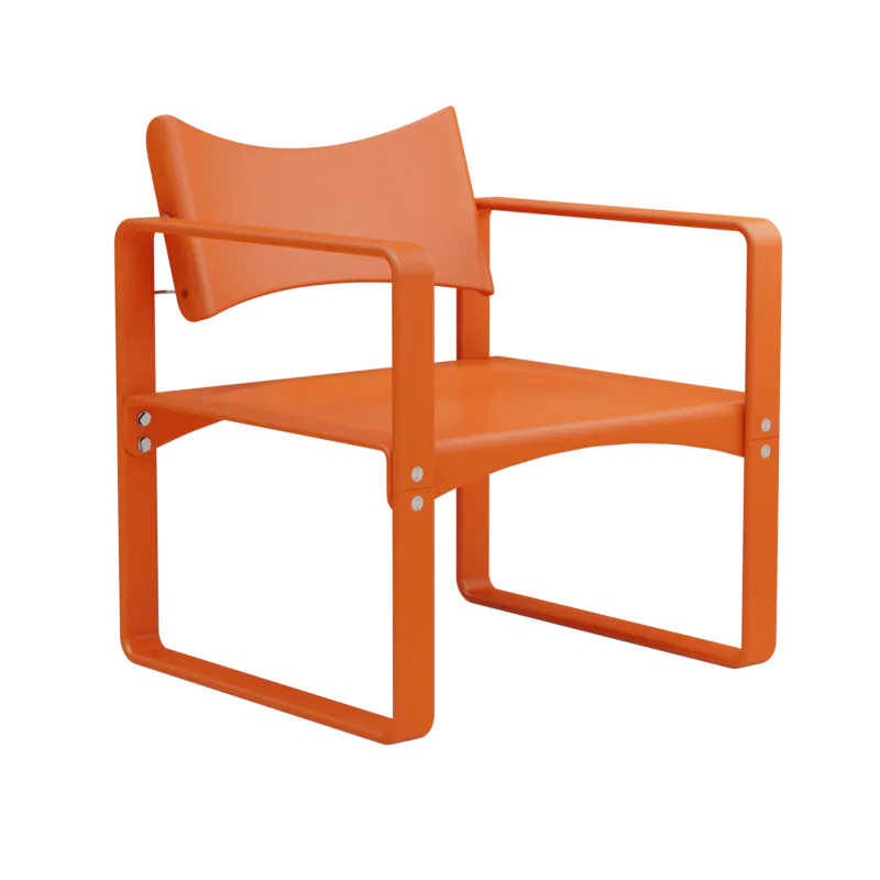Fauteuil en bouleau laqué orange 65,5x60x74cm 270F - Verpan - The Cool Republic