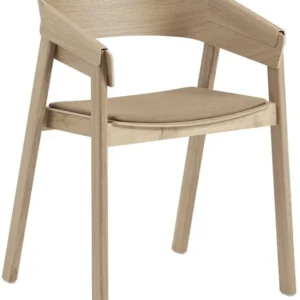 Fauteuil en chêne naturel et assise textile Cover - Muuto - The Cool Republic