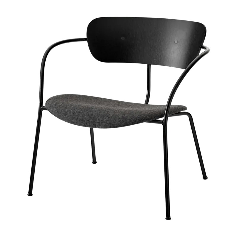 Fauteuil en chêne noir et tissu gris foncé AV6 Pavilion - &tradition - The Cool Republic