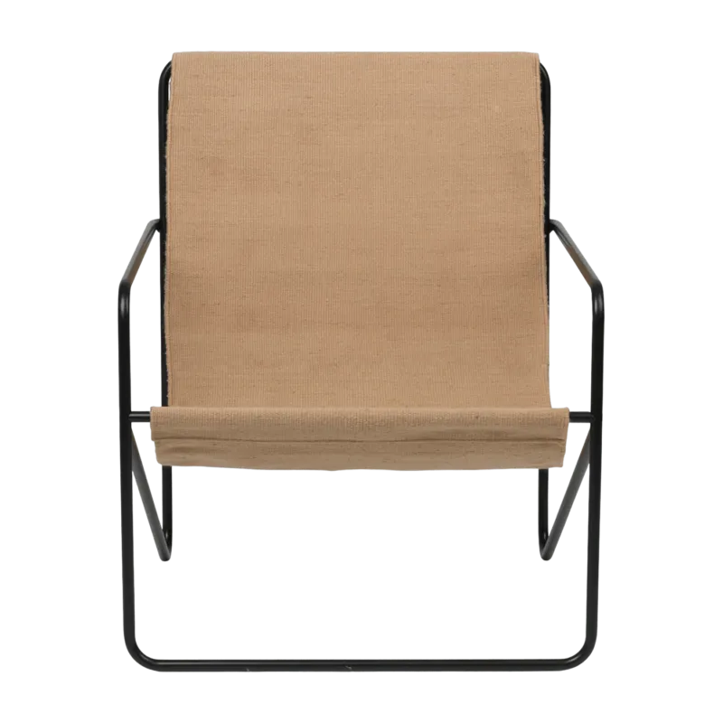Fauteuil en métal noir et tissu recyclé sable 63 x 77 cm Desert - Ferm Living - The Cool Republic