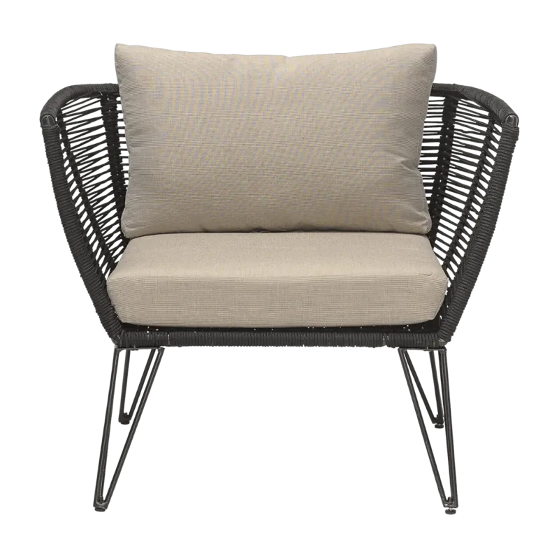 Fauteuil en métal noir outdoor Mundo - Bloomingville - The Cool Republic