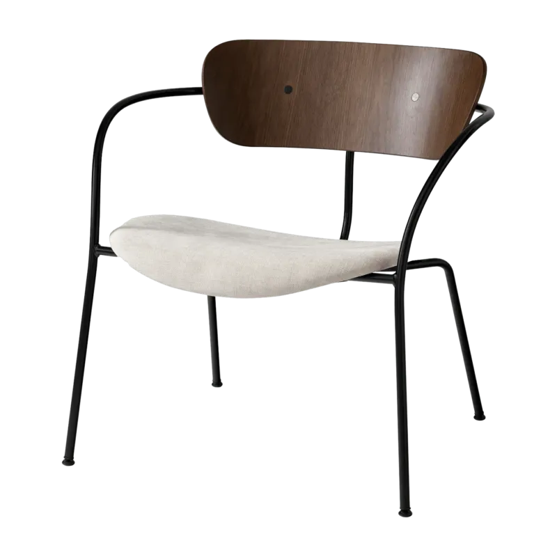 Fauteuil en noyer laqué et tissu Maple AV6 Pavilion - &tradition - The Cool Republic