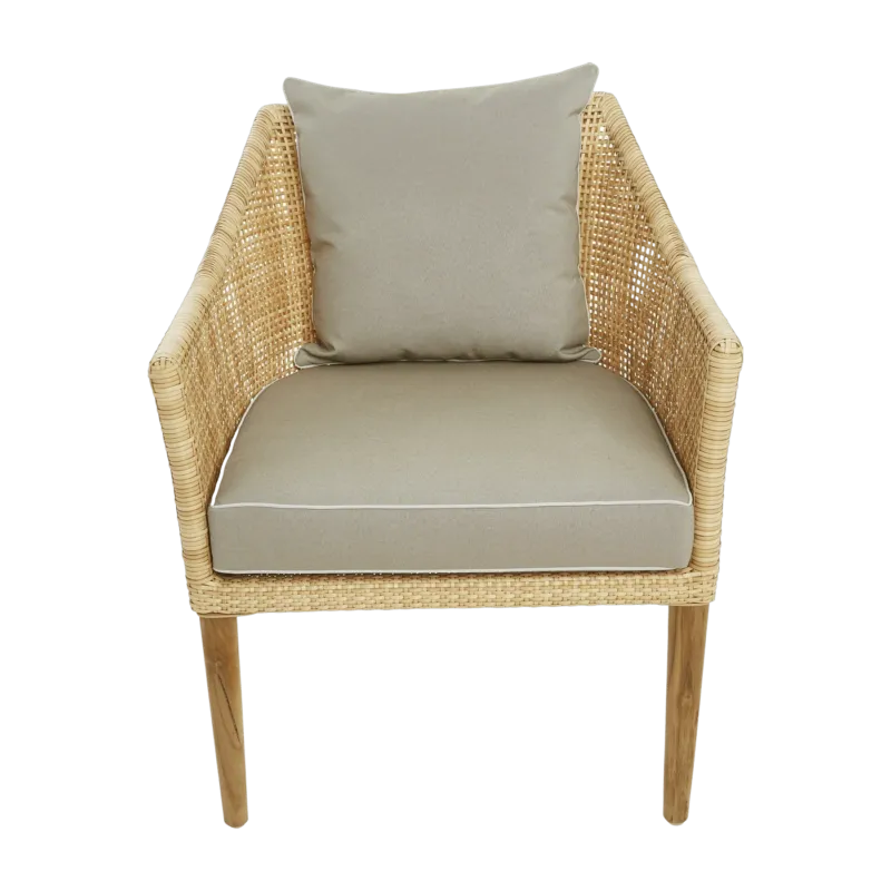 Fauteuil en résine nature coussin marron Sao Paulo - KOK - The Cool Republic