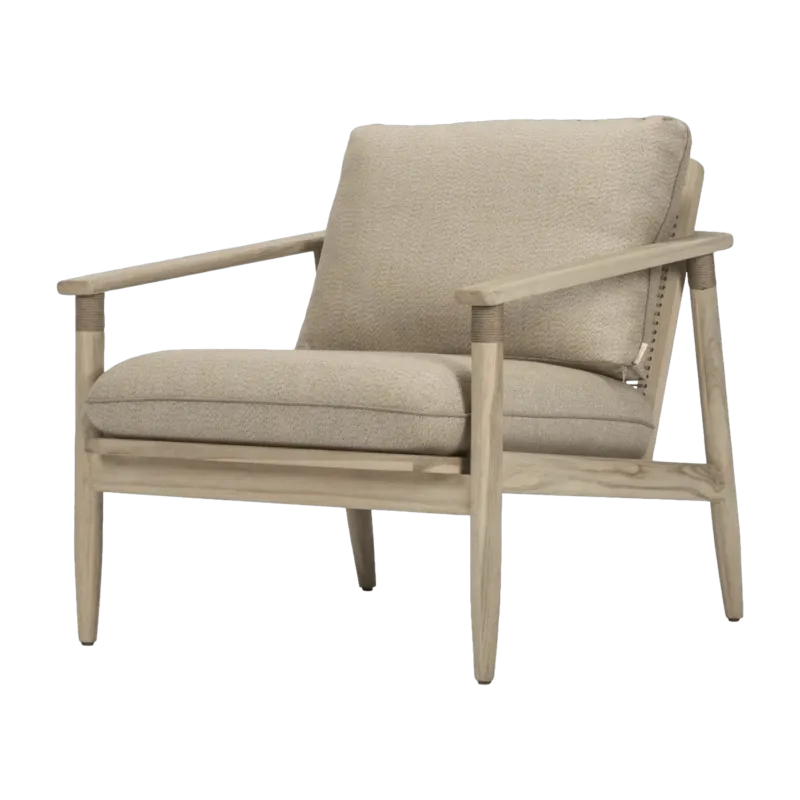 Fauteuil en teck vieilli et tissu Savane David - Vincent Sheppard - The Cool Republic