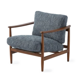 Fauteuil en tissu bleu foncé et bois de frêne Todd - Pols Potten - The Cool Republic