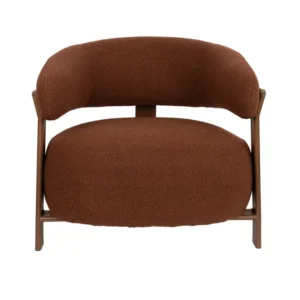 Fauteuil en tissu bouclette marron et métal marron Sora - The Cool Republic - The Cool Republic