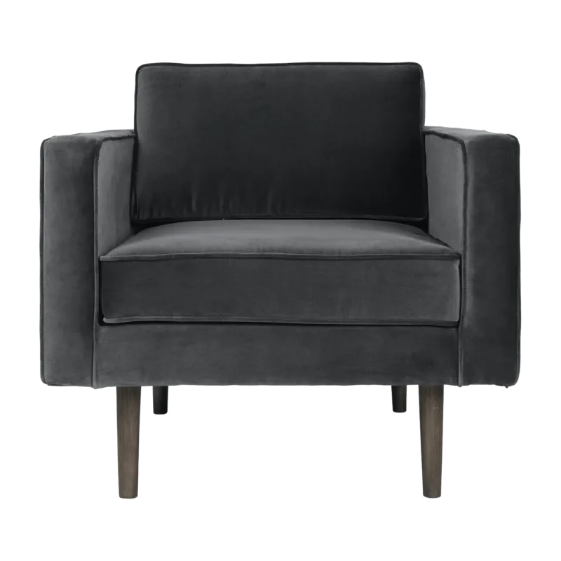 Fauteuil en velours anthracite Wind - Broste Copenhagen - The Cool Republic