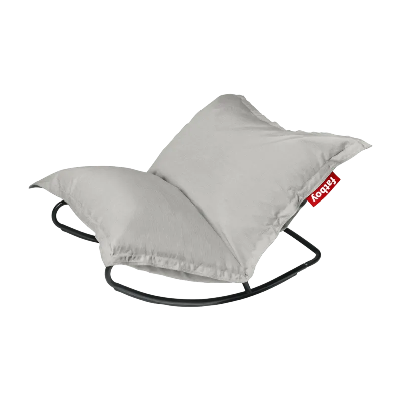 Fauteuil extérieur en métal avec coussin gris brume Rock 'n Roll Combi - Fatboy - The Cool Republic
