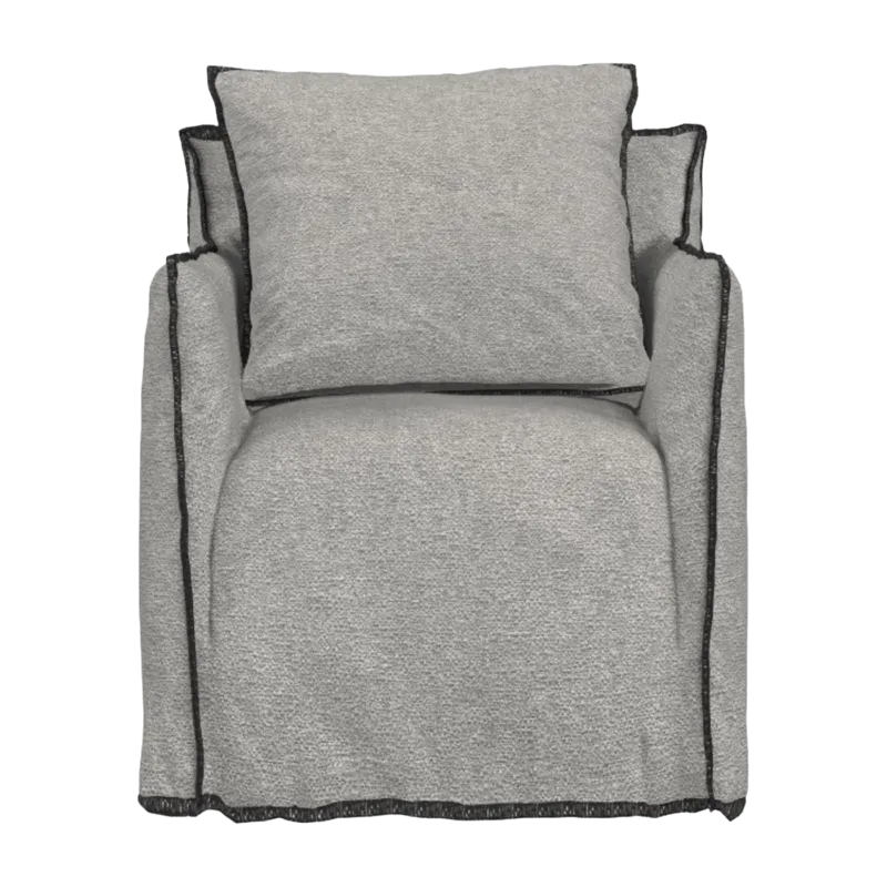 Fauteuil gris surpiqûres anthracite Ghost 05 - Gervasoni - The Cool Republic