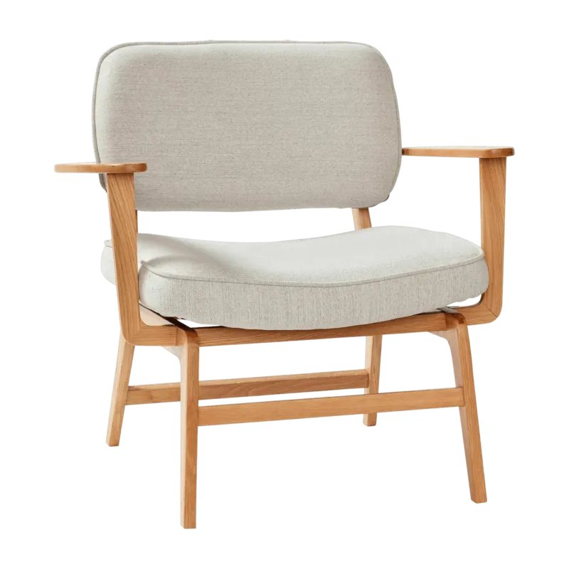 Fauteuil lounge en chêne gris - Hübsch - The Cool Republic