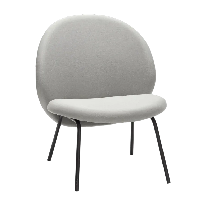 Fauteuil lounge en tissu gris - Hübsch - The Cool Republic