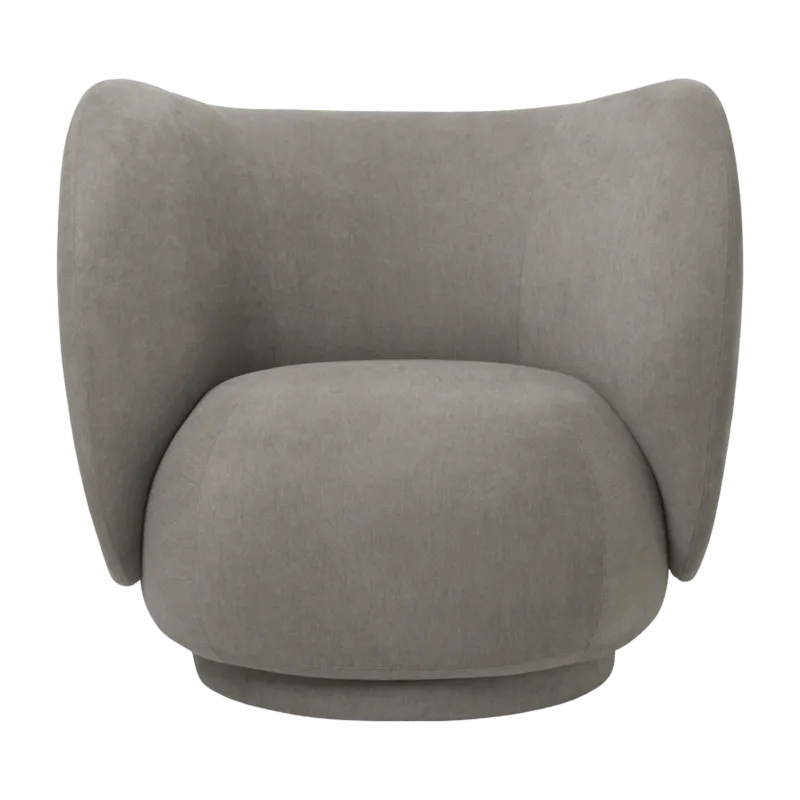 Fauteuil lounge gris chaud brossé Rico - Ferm Living - The Cool Republic