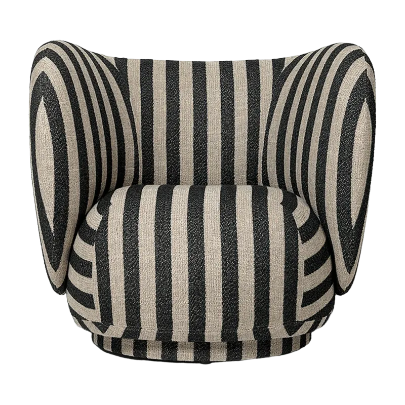 Fauteuil lounge louisiana sable et noir Rico - Ferm Living - The Cool Republic