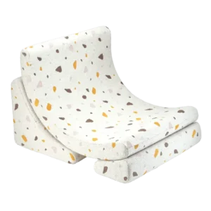 Fauteuil lune pour enfant en tissu blanc Terrazzo - Wigiwama - The Cool Republic